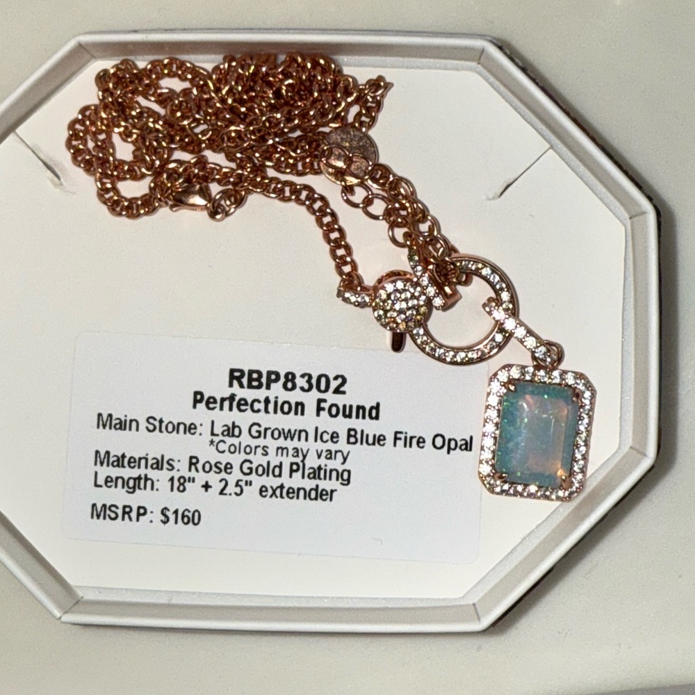 Bomb Party Rose Gold Opal Pendant Necklace